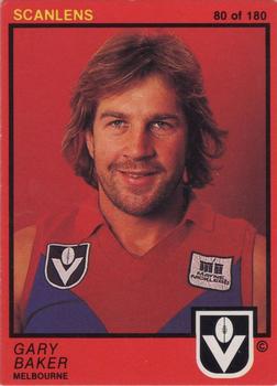 1982 Scanlens VFL #80 Gary Baker Front